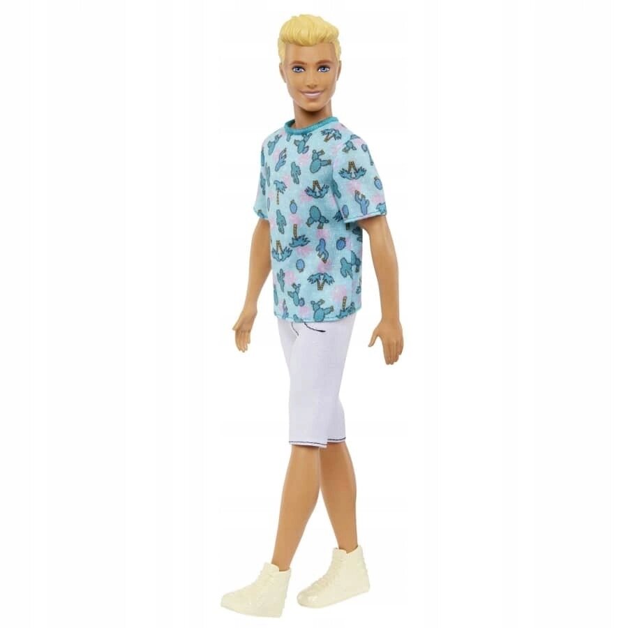 Barbie Ken Fashionistas лялька в синій футболці з каткусами Dwk44 хлопець блондин від компанії MyHome - фото 1