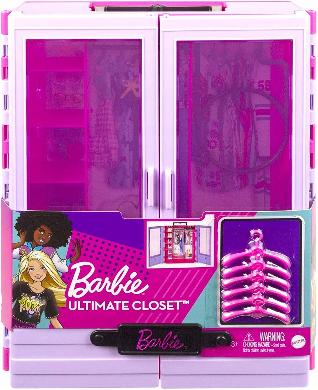 Barbie шафа гардероб з вішаками Hjl65 для одягу ляльки + вішаки від компанії MyHome - фото 1