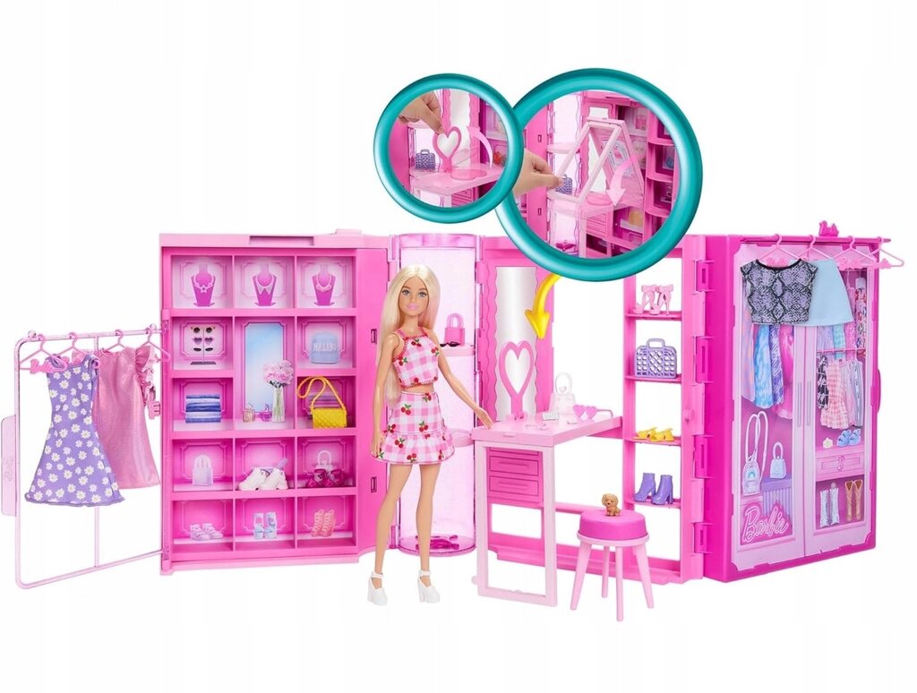 Barbie шафа мрій 3.0 набір Hxd59 модний аксесуарами одяг від компанії MyHome - фото 1