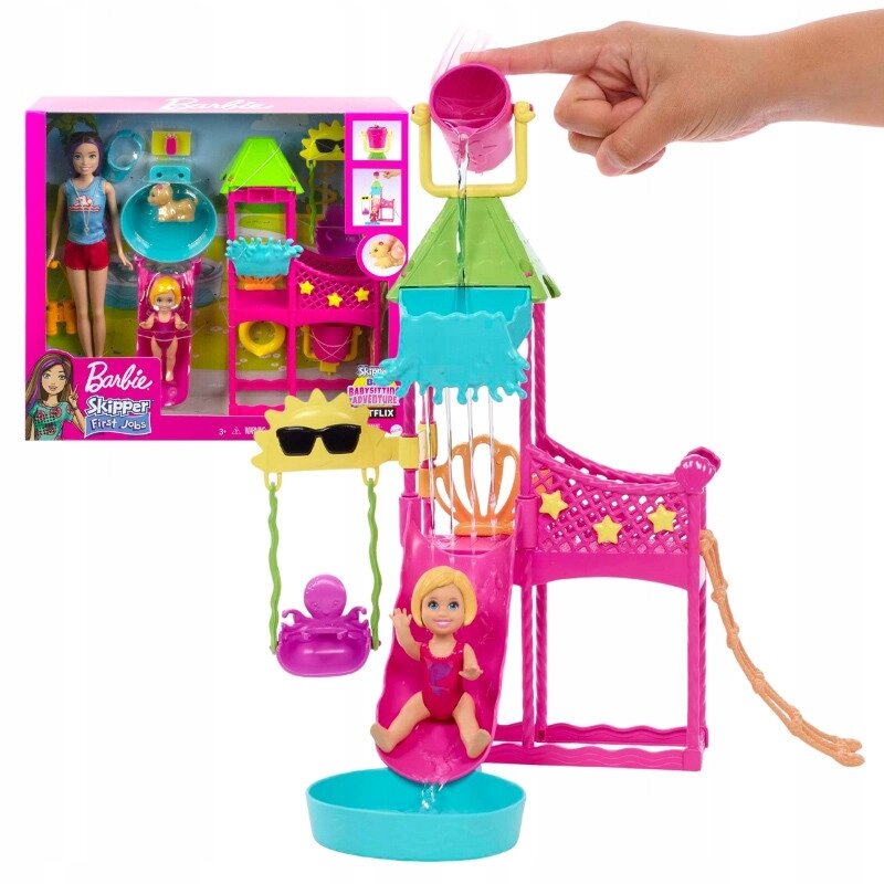 Barbie Skipper перша робота водний парк набір ляльок-няньок з аксесуарами для ігрового майданчика від компанії MyHome - фото 1