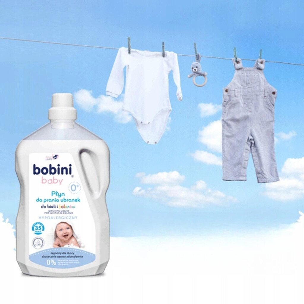 Bobini Baby для немовлят гіпоалергенний рідкий пральний засіб для прання білого та кольорового 2,5 л 35 прань від компанії MyHome - фото 1