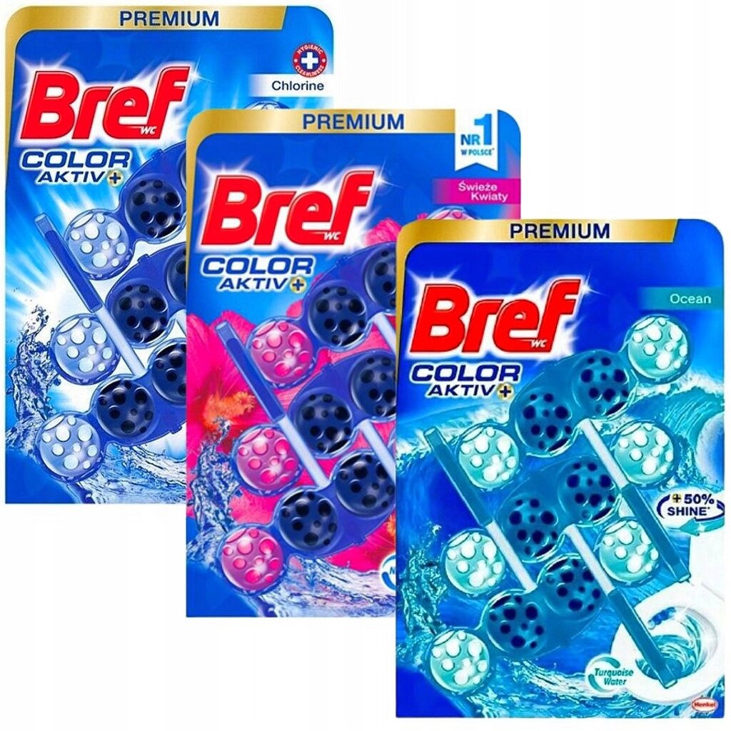 Bref висячий засіб для чищення Wc 0,005л Color Active комплект Mix фарбує воду кульки висячі кубики для від компанії MyHome - фото 1