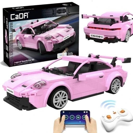 Cada Blocks авто 280 елементів Porshce 911 Pink Rc спортивний автомобіль. від компанії MyHome - фото 1