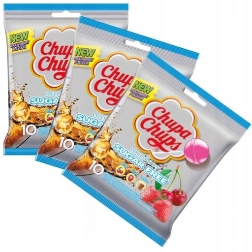 Chupa Chups цукерки без цукру 10шт шт. 11г без цукру 30 льодяників мікс від компанії MyHome - фото 1