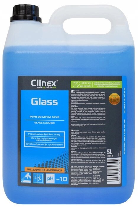 Clinex рідина для миття вікон та дзеркал 5л скло нова формула для миття від компанії MyHome - фото 1