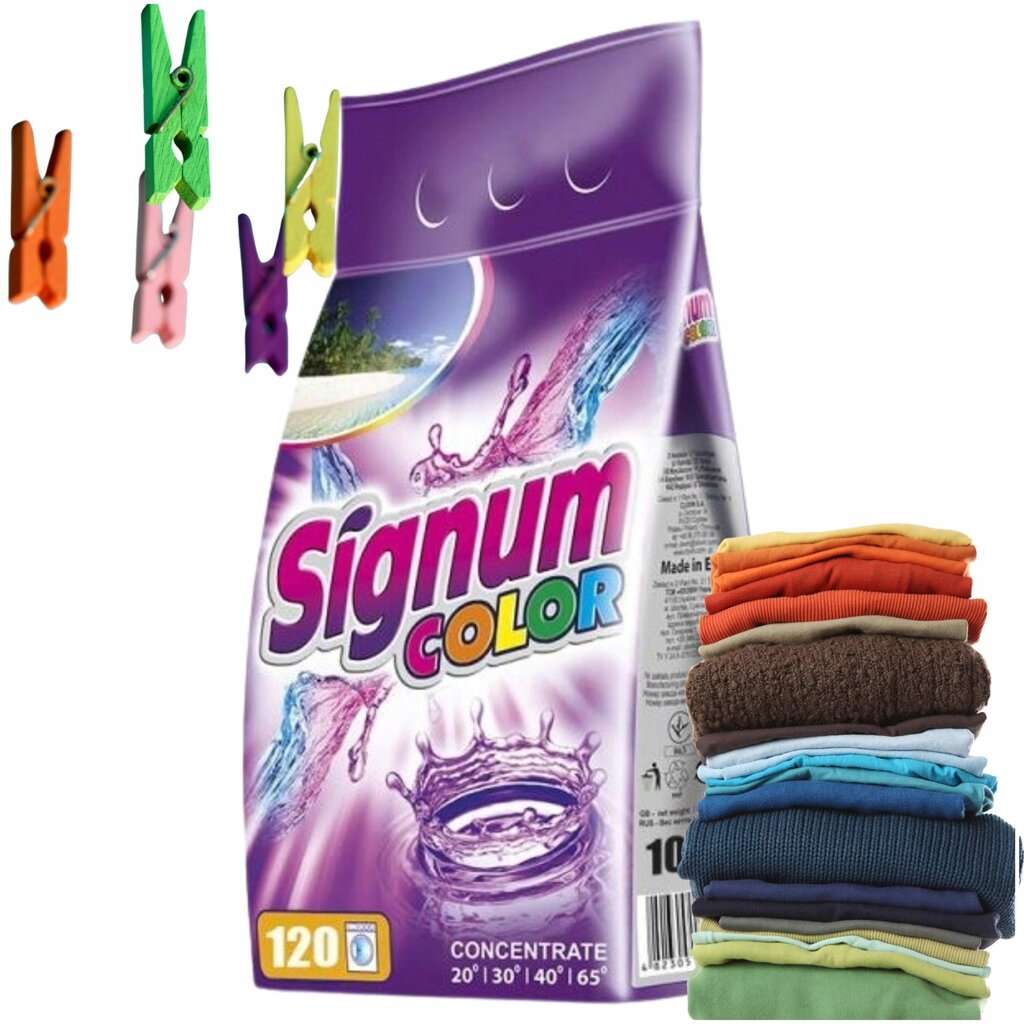 Clovin порошок для прання кольорових 10 кг Signum Color 120 прань ефективний ароматний універсальний від компанії MyHome - фото 1