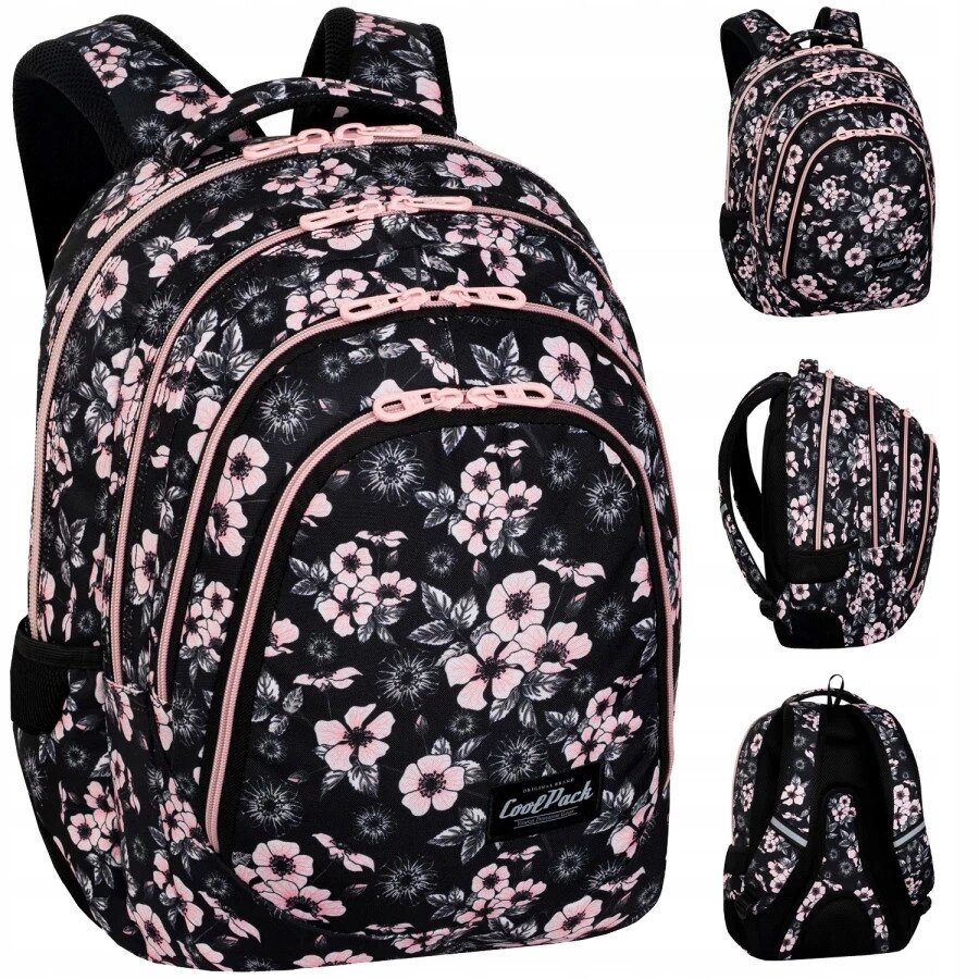 Coolpack шкільний рюкзак для підлітків Drafter Helen квіти для дівчинки чорний від компанії MyHome - фото 1