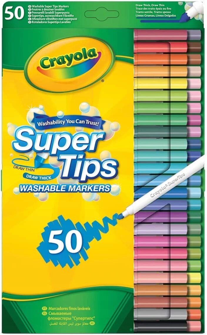 Crayola Supertips водостійкі фломастери 50 штук від компанії MyHome - фото 1