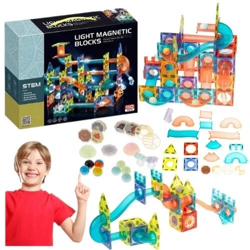 Dk Magnetic Blocks магнітні блоки Ball Track 110 шт конструктори дитячі 110 2302. від компанії MyHome - фото 1
