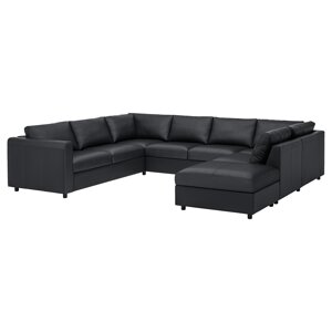 ІКЕА VIMLE ВІМЛЕ, 193.067.84 П-подібний диван, 6-місний, з вікритою секцією, ГРАНН, Бомстад чорн