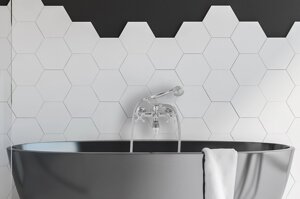 Стінний ванно-душовий змішувач з двома ручками Yoka Home Zape хромований ретро-кран для ванни з душем