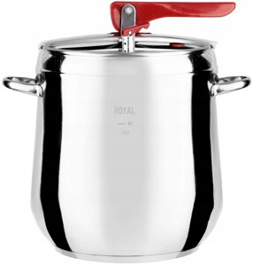 Швидковар Royal Song 15 сріблястий 15л каструля під тиском великий місткий турецький сталевий для індукції