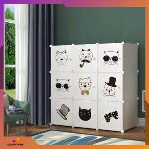 Шафа Omna Cubes "тваринки" 110 шт. 37 см модульна дитяча біла шафка для полиці іграшки одяг ванна кімната