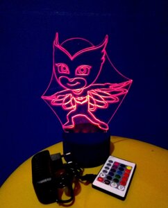 3D-світильник Аллет, Герої в масках, 3д-нічник, кілька подсветок (на пульті)