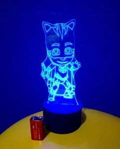 3D-світильник Кетбой (герої в масках), 3д-нічник, кілька подсветок (на батарейці)
