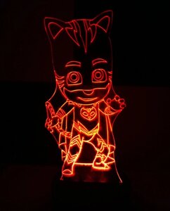 3D-світильник Кетбой (герої в масках), 3д-нічник, кілька подсветок (на пульті)