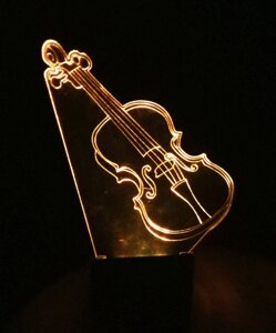 3D-світильник Скрипка, 3д-нічник, кілька подсветок (на пульті)