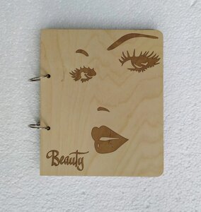 Дерев'яний блокнот "Beauty"на кільцях з ручкою), щоденник з дерева