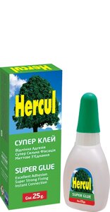 Суперклей Hercul Super Glue на ціанокрилатній основі, 25 г