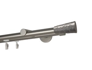 Карниз MStyle для штор металевий дворядний Сатин Севілія труба профільна 19/19 мм кронштейн циліндр 300 см