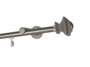 Карниз MStyle для штор металевий однорядний Сатин Борджеза труба профільна 19 мм кронштейн ціндр 200 см