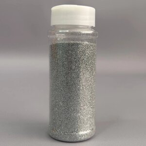Блискітки декоративні (гліттер), флакон с дозатором 120 мл - срібло