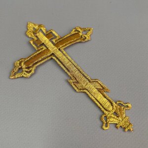 Лейси, термо аплікації хрест 10х14,5 см - золото