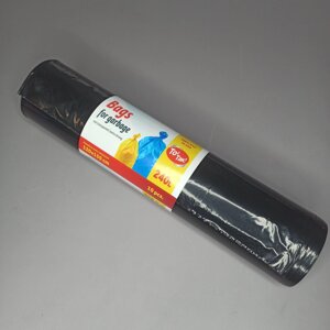 Пакети для сміття 240л 10шт суперміцні чорні 120х150