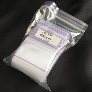 ЗІП пакети із замком ZIP-LOCK, розмір 35х45 мм, уп. 100шт