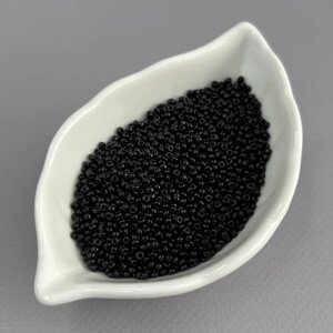 #12/0 Бісер китайський дрібний, 450 г - чорний матовий (ТТ-49)