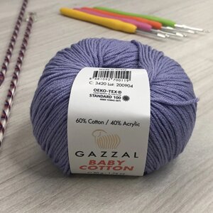 Пряжа Gazzal – Baby Cotton колір 3420 Бузковий