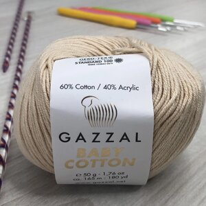 Пряжа Gazzal – Baby Cotton колір 3445 Кремовий