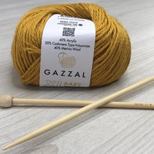 Пряжа Gazzal – Baby Wool XL колір 842 Гірчичний