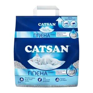 Бентонітовий наповнювач для туалету Catsan Hygiene Plus Гігієнічний, 5 л