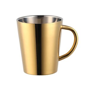 Кружка чашка з подвійними стінками 300 мл. золота з нержавіючої сталі для чаю кави REMY-DECOR