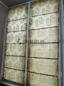 Римська штора Mardom, фактурна тканина золото 60х180 см