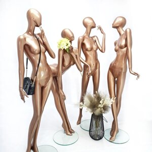 Манекен жіночий бронзовий дизайнерський для вітрини магазину одягу