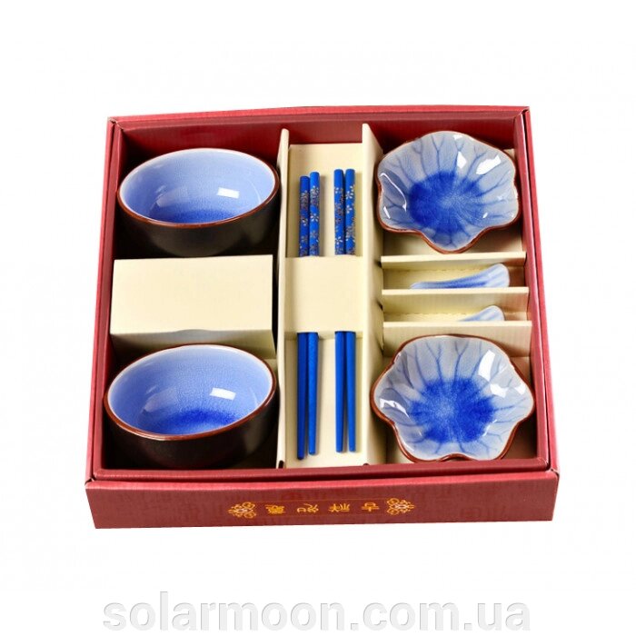 Набір для суші Тривалий лід 8 предметів Синій від компанії SolarMoon - фото 1