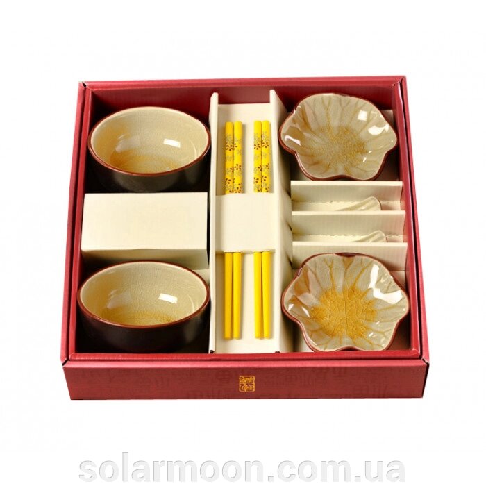 Набір для суші Тривалий лід 8 предметів Золотий від компанії SolarMoon - фото 1