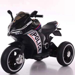 Детский электромобиль мотоцикл, кожаное сидение, дитячий електромобіль Чёрный
