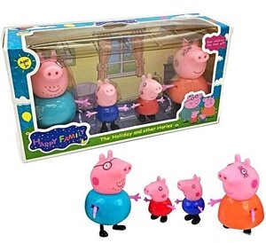 Ігровий набір свинка Пеппа,4 фігурки, сповивання пепа, peppa pig