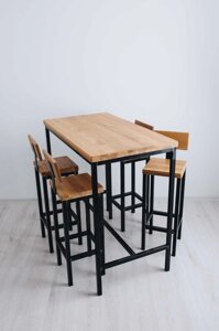 Комплект барний GoodsMetall стіл + стільці в стилі Лофт 1200х1100х500 БСТ80