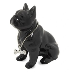 Figurine Dog Бульдог Французька кераміка чорний 10см Статуетка Бренд Європи
