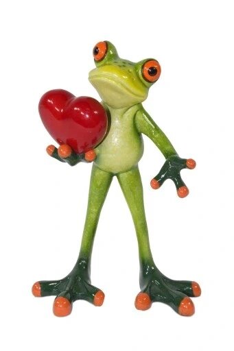 Figurine жаба червоний серцевий орнамент подарунок 14см Статуетка Бренд Європи від компанії Euromarka - фото 1