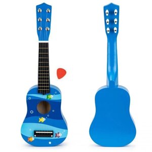 Гітара детскаядеревяннаяметалліческаякубікі-сині струни Польща