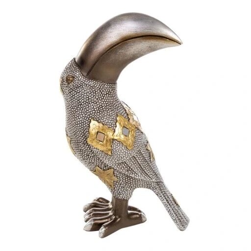 Керамічна цифра 15x10x23 Gold Grey Toucan Статуетка Бренд Європи від компанії Euromarka - фото 1