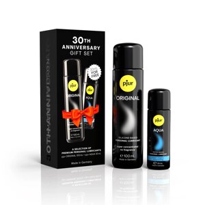 Ювілейний набір лубрикантів pjur 30th Anniversary Gift Set: Original 100 мл і Aqua 30 мл