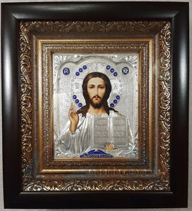 Ікона Ісуса Христа "Господь Вседержитель"20х22, сріблення)
