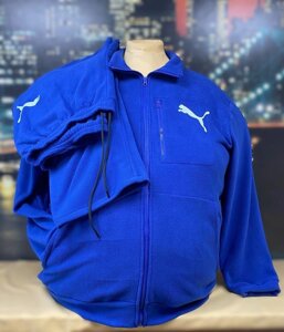 Флісовий чоловічий костюм великого розміру синього кольору. Яскраво-синій.