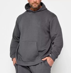 Чоловіче худі великого розміру сіре з начосом plus size оптом